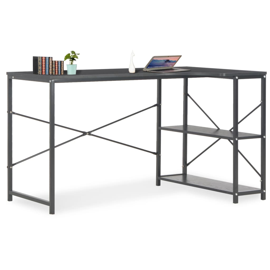 vidaXL Kompiuterio stalas, juodas, 120x72x70cm