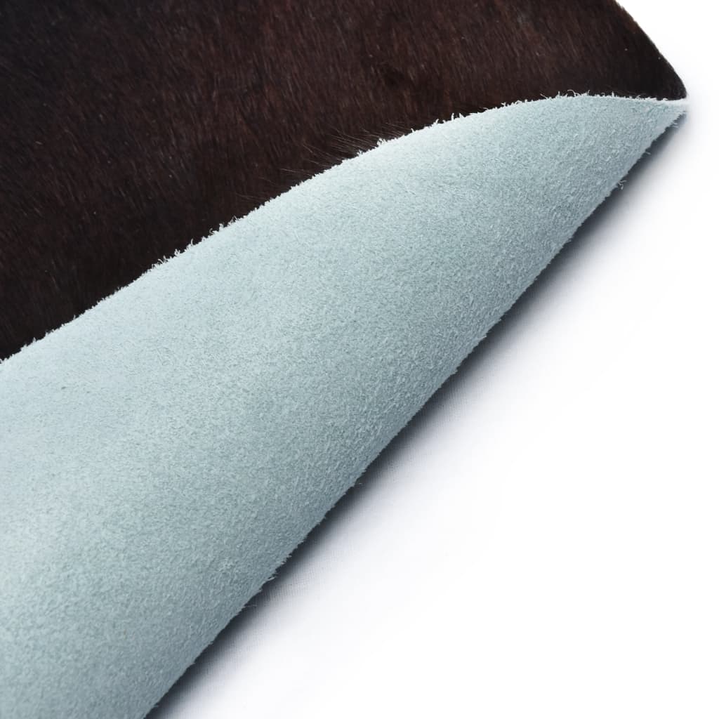 vidaXL Natūralios karvės odos kilimas, juodos spalvos, 150x170cm