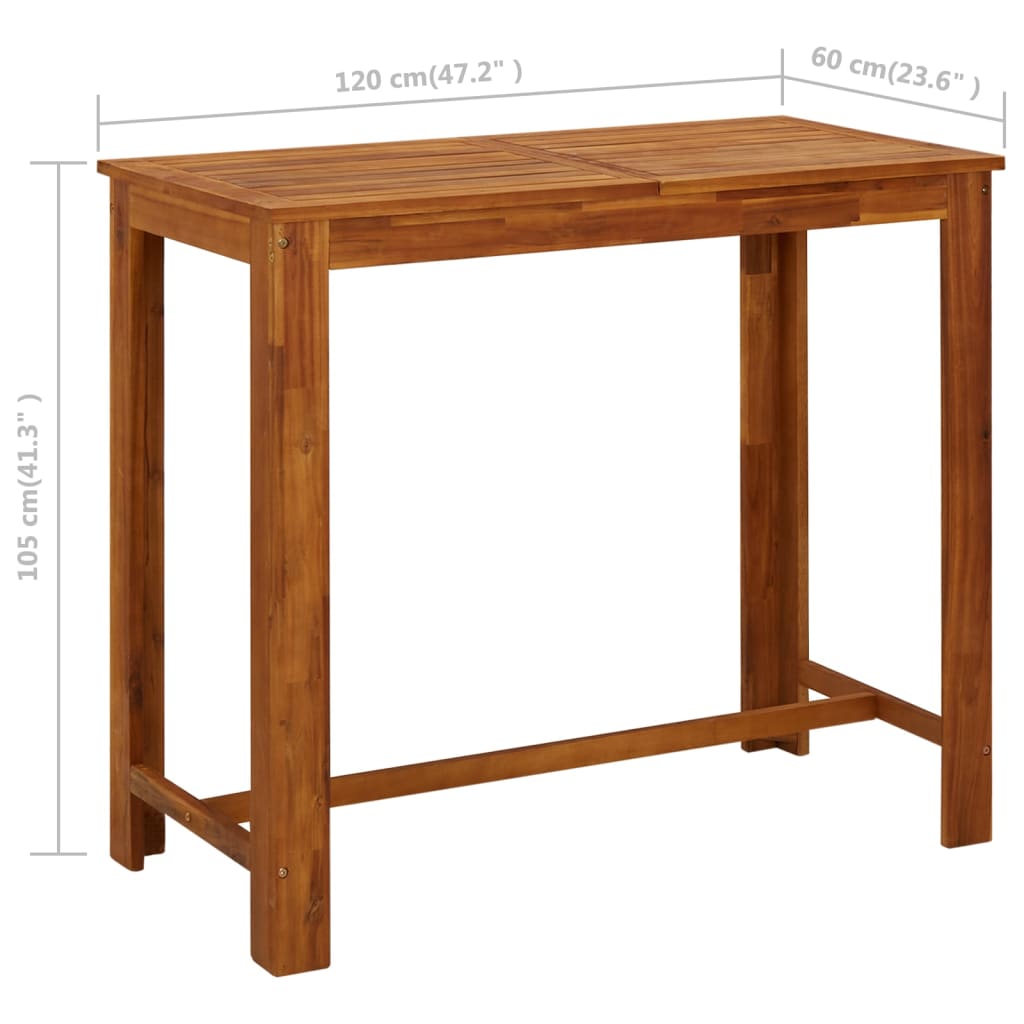 vidaXL Baro baldų komplektas, 5 dalių, akacijos medienos masyvas