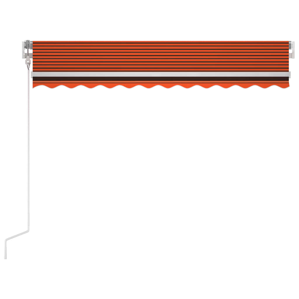 vidaXL Markizė su LED/vėjo jutikliu, oranžinė/ruda, 350x250cm