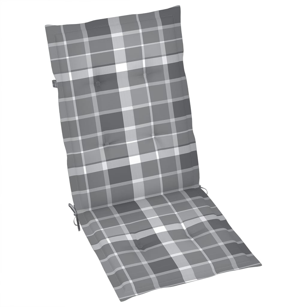 vidaXL Atlošiamos sodo kėdės su pagalvėlėmis, 8vnt., pilkos, akacija