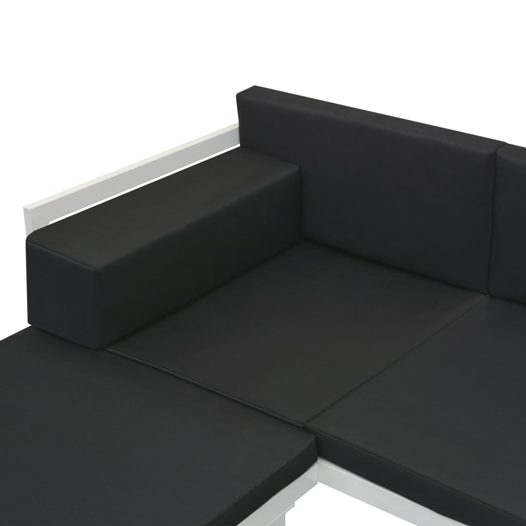 vidaXL Sodo poilsio baldų komplektas, 5 dalių, juodas, tekstilenas
