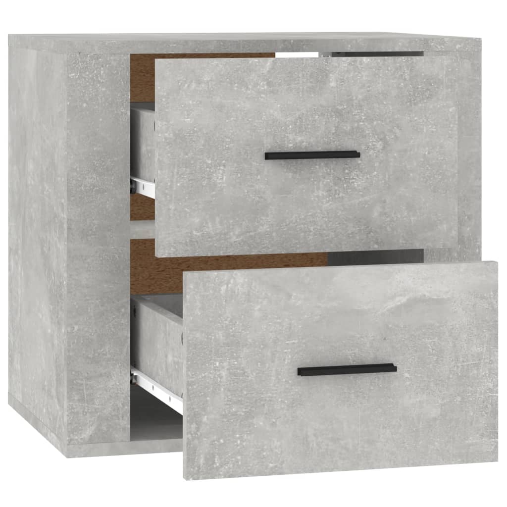 vidaXL Sieninė naktinė spintelė, betono pilka, 50x36x47cm