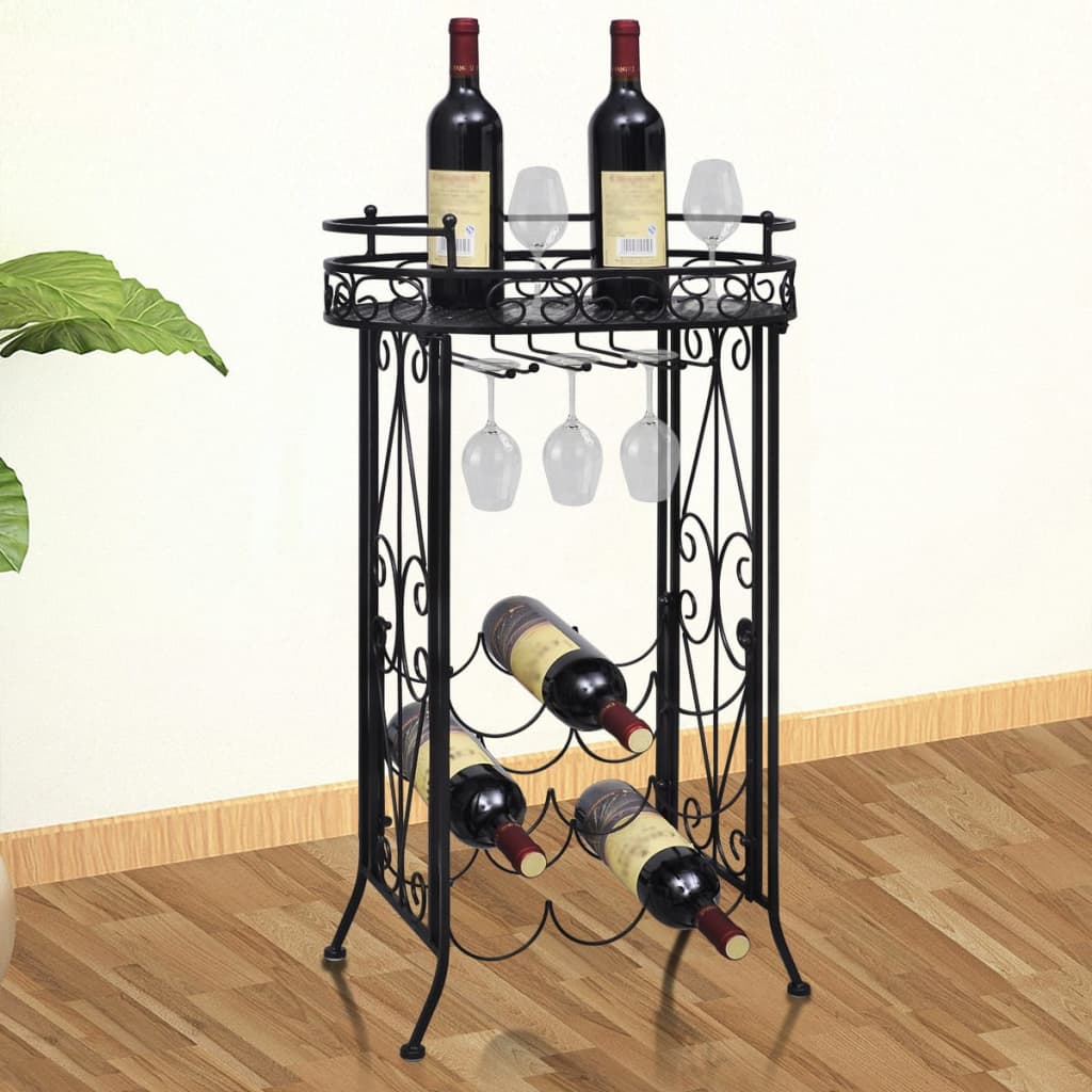 vidaXL Stovas vynui skirtas 9 buteliams, metalinis