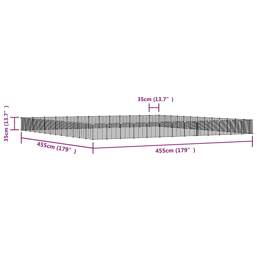 vidaXL Augintinių narvas, 52 segmentai, juodas, 35x35cm, plienas