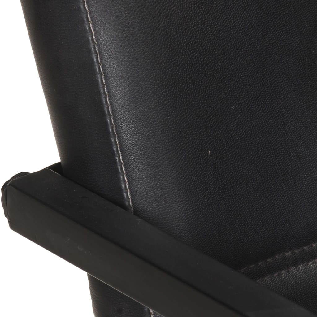vidaXL Gembinės valgomojo kėdės, 2vnt., juodos spalvos, tikra oda