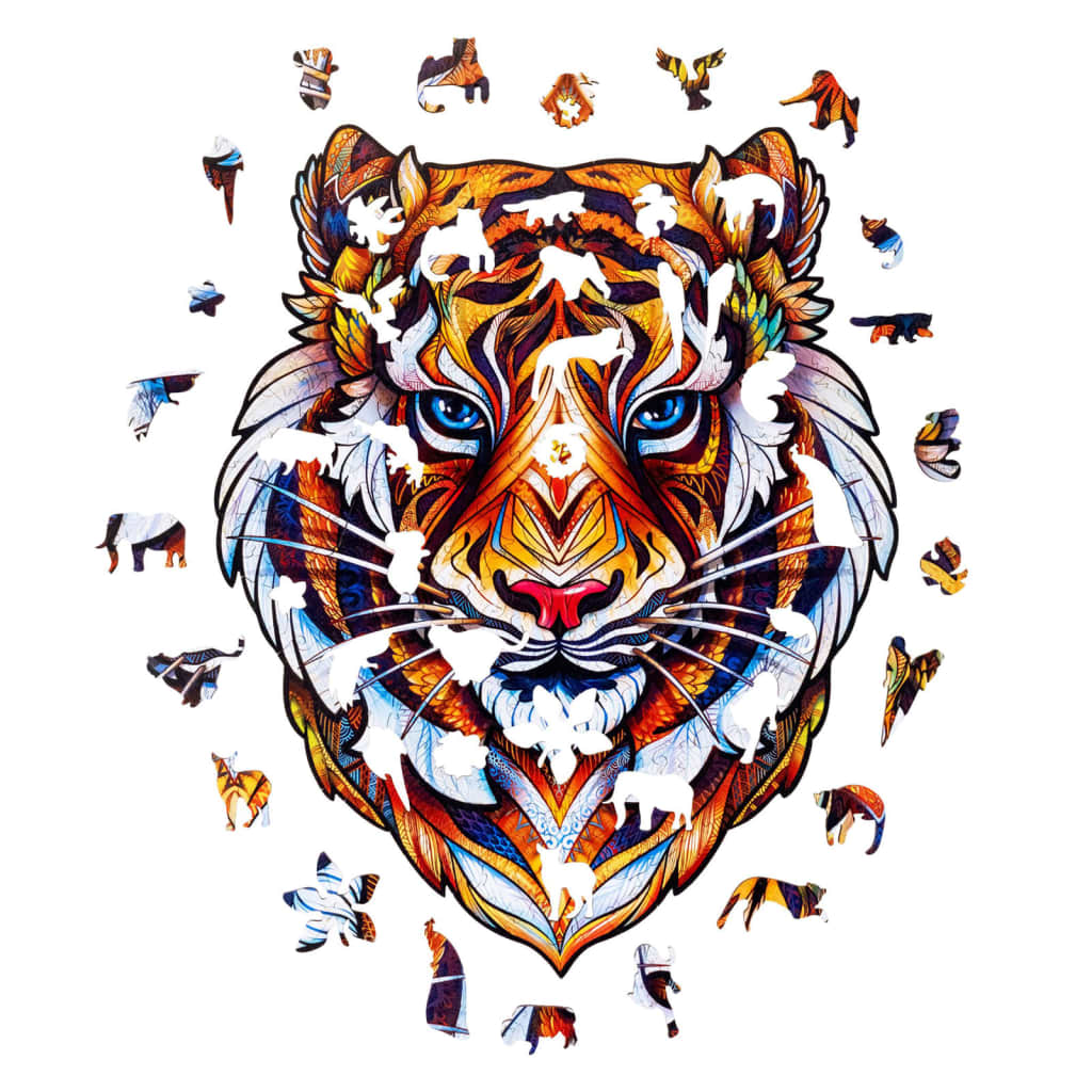 UNIDRAGON Medinė dėlionė Lovely Tiger, 273 detalės, 30x38cm, didelė