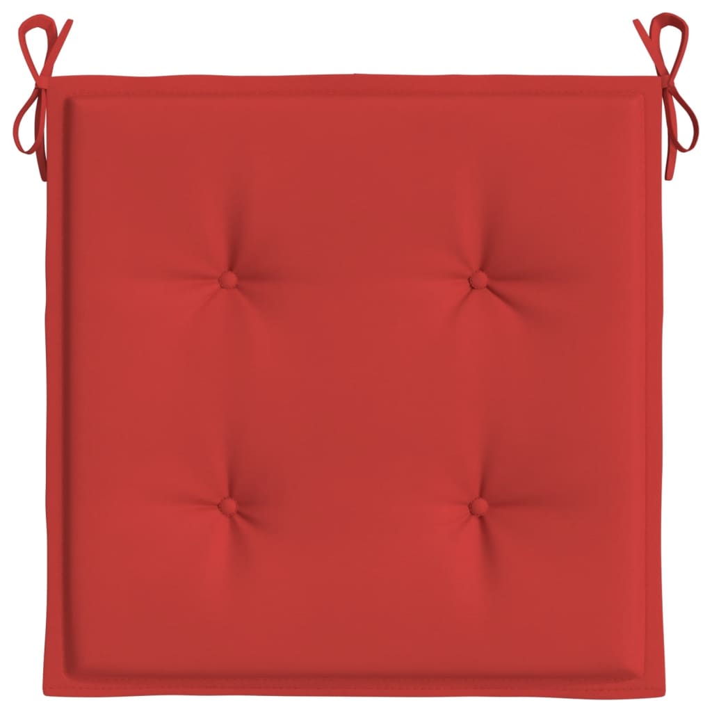 vidaXL Sodo kėdės pagalvėlės, 4vnt., raudonos spalvos, 40x40x4 cm
