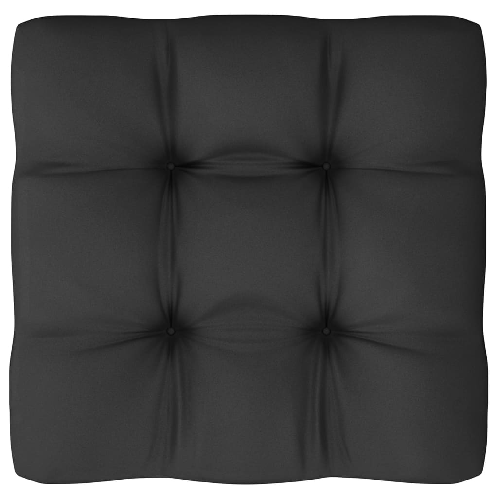 vidaXL Sodo komplektas su pagalvėmis, 10 dalių, juodas, pušies masyvas