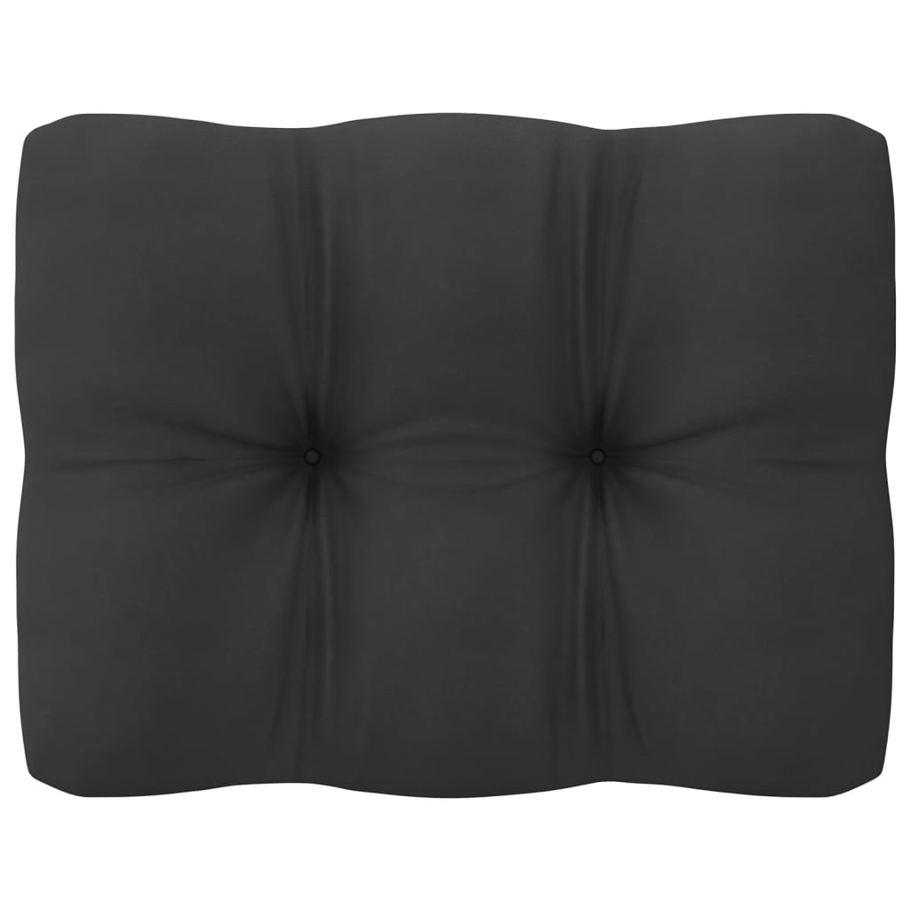vidaXL Sodo komplektas su pagalvėlėmis, 7 dalių, juodas, pušis