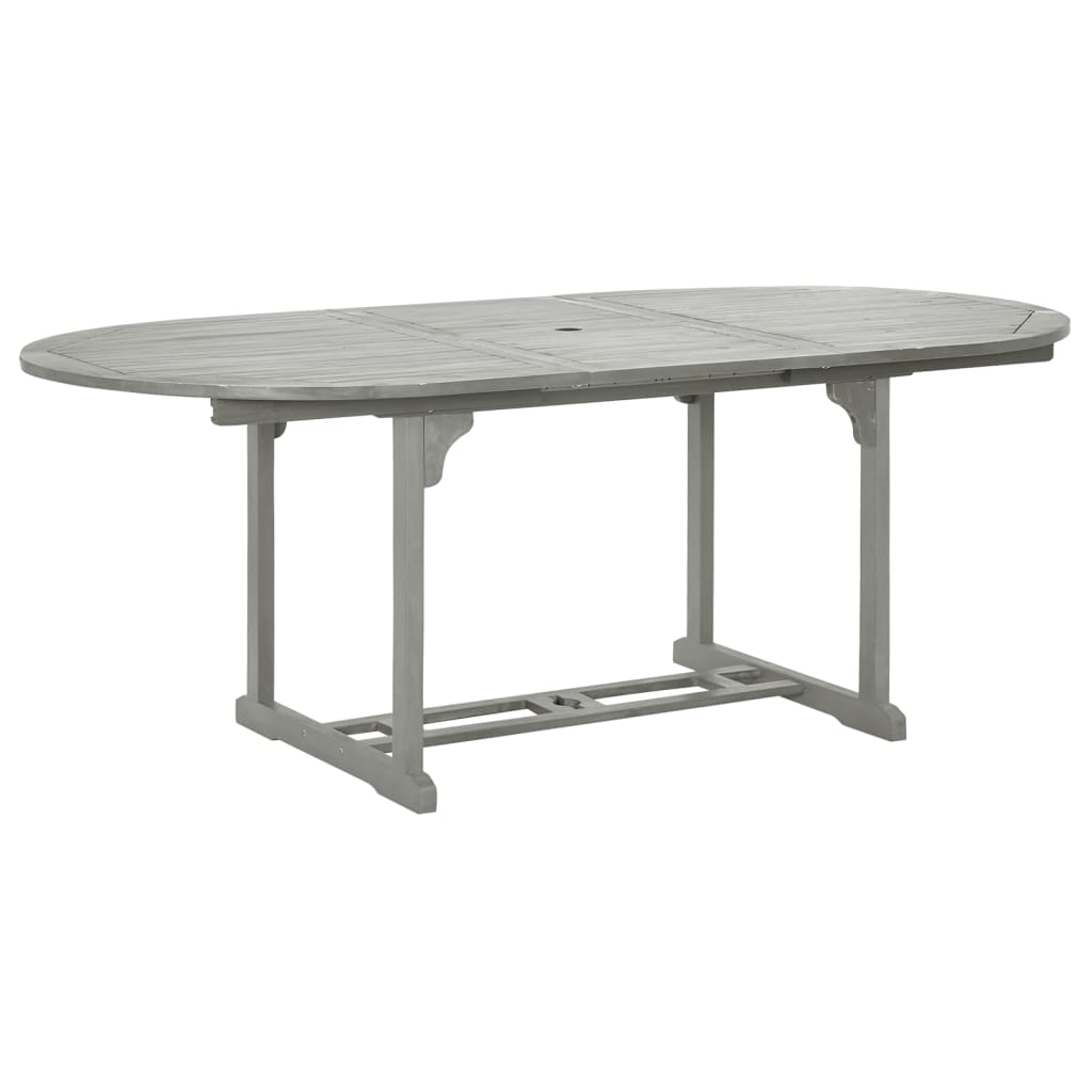 vidaXL Sodo stalas, pilkas, 200x100x75cm, akacijos medienos masyvas