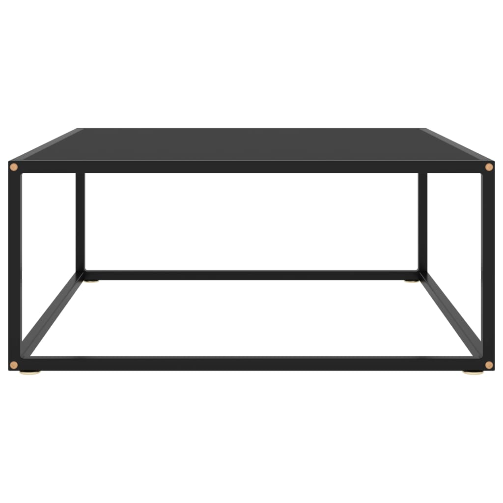 vidaXL Kavos staliukas su juodu stiklu, juodas, 80x80x35cm