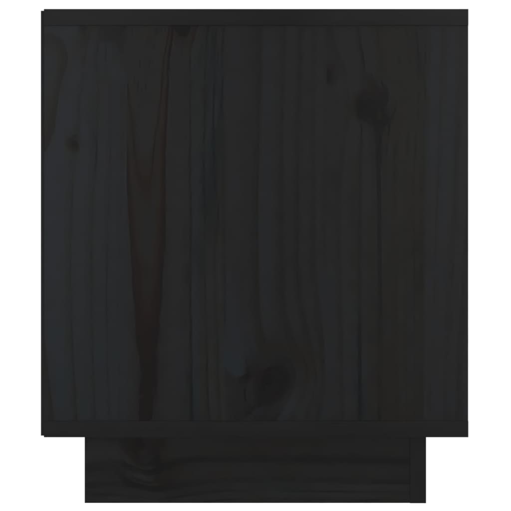 vidaXL Naktinės spintelės, 2vnt., juodos, 40x34x40cm, pušies masyvas