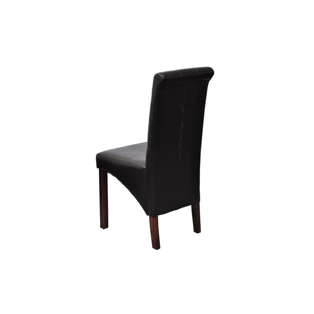 vidaXL Valgomojo kėdės, 4 vnt., juodos spalvos, dirbtinė oda