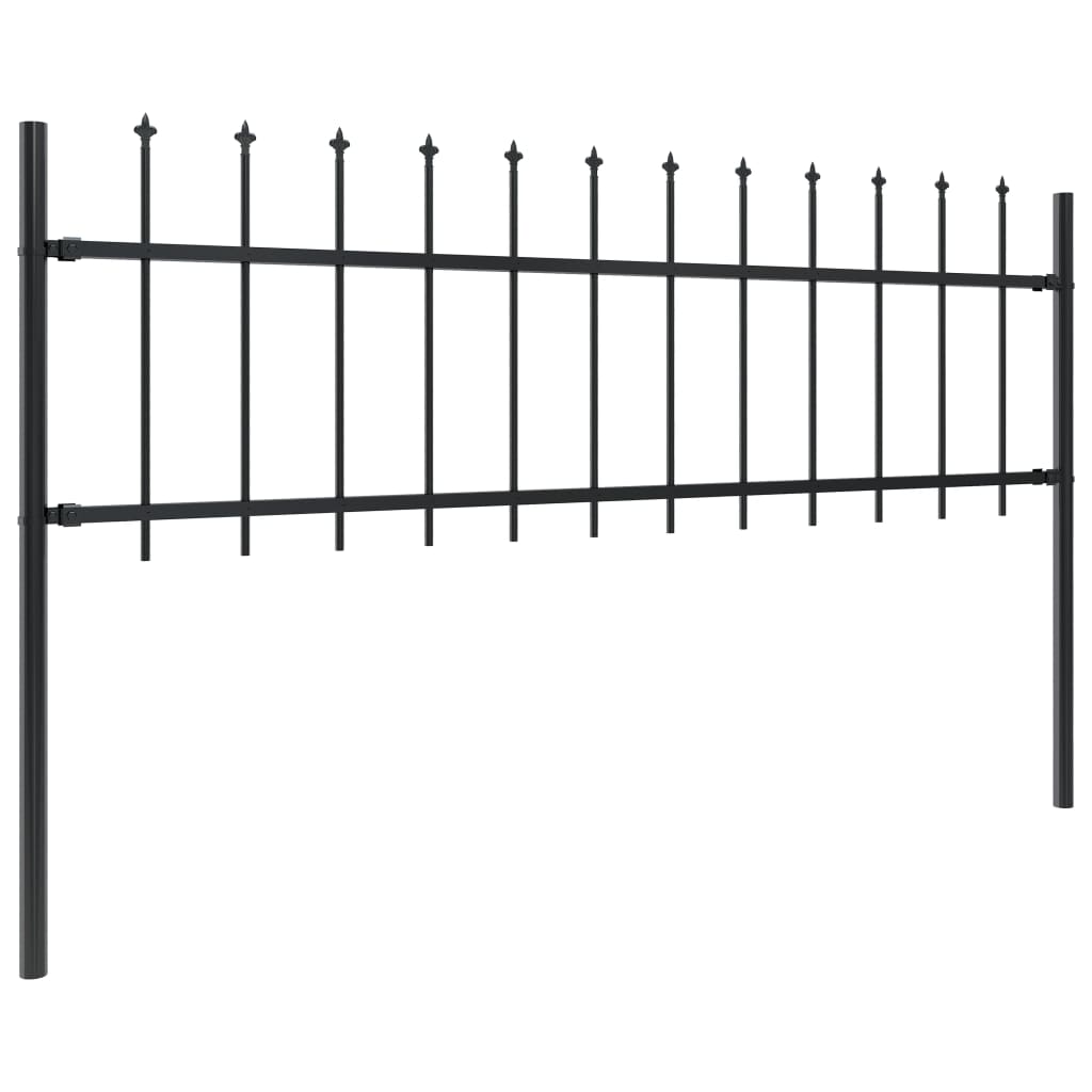 vidaXL Sodo tvora su iečių viršugal., juoda, 5,1x0,6m, plienas