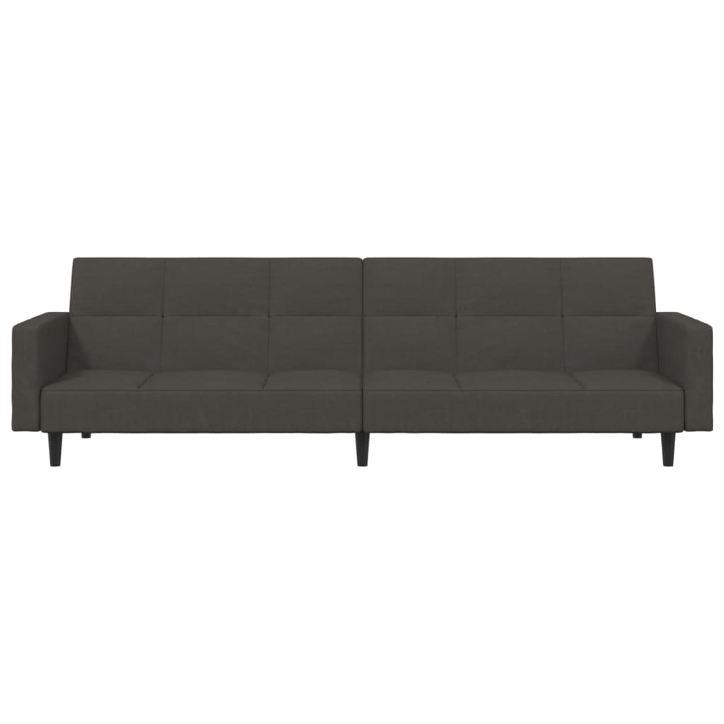 vidaXL Dvivietė sofa-lova, tamsiai pilkos spalvos, mikropluoštas