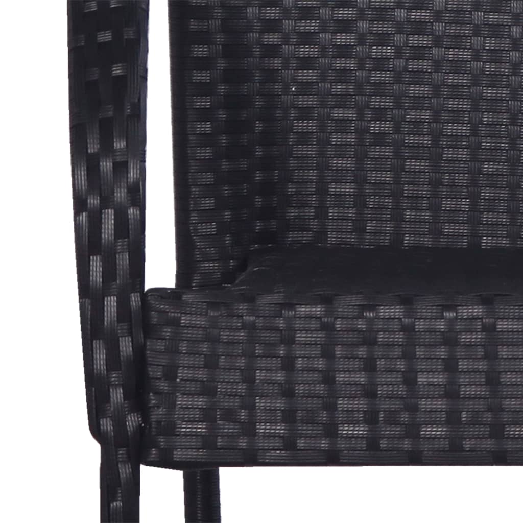 vidaXL Sudedamos lauko kėdės, 4vnt., juodos spalvos, poliratanas