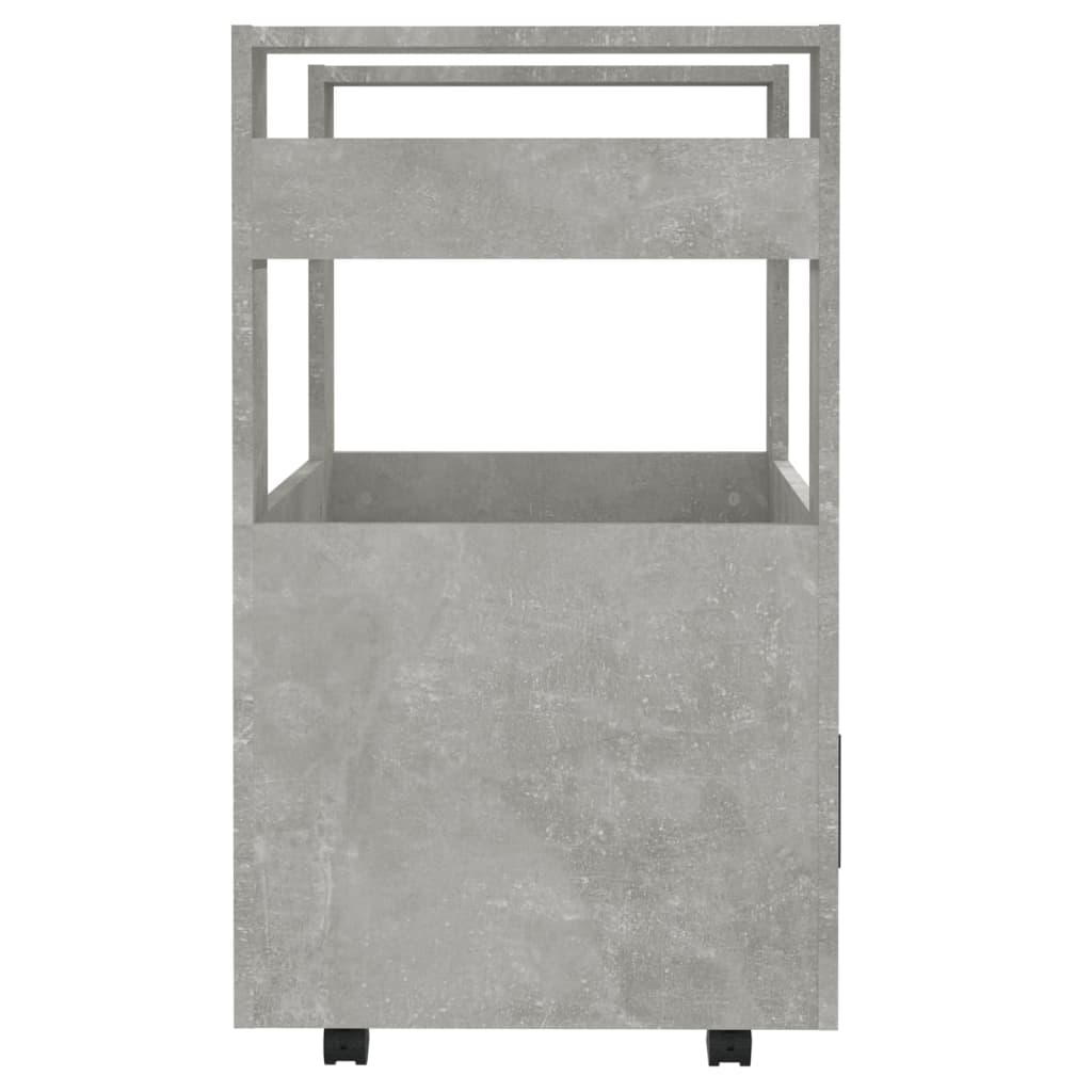 vidaXL Virtuvės vežimėlis, betono pilkas, 60x45x80cm, apdirbta mediena