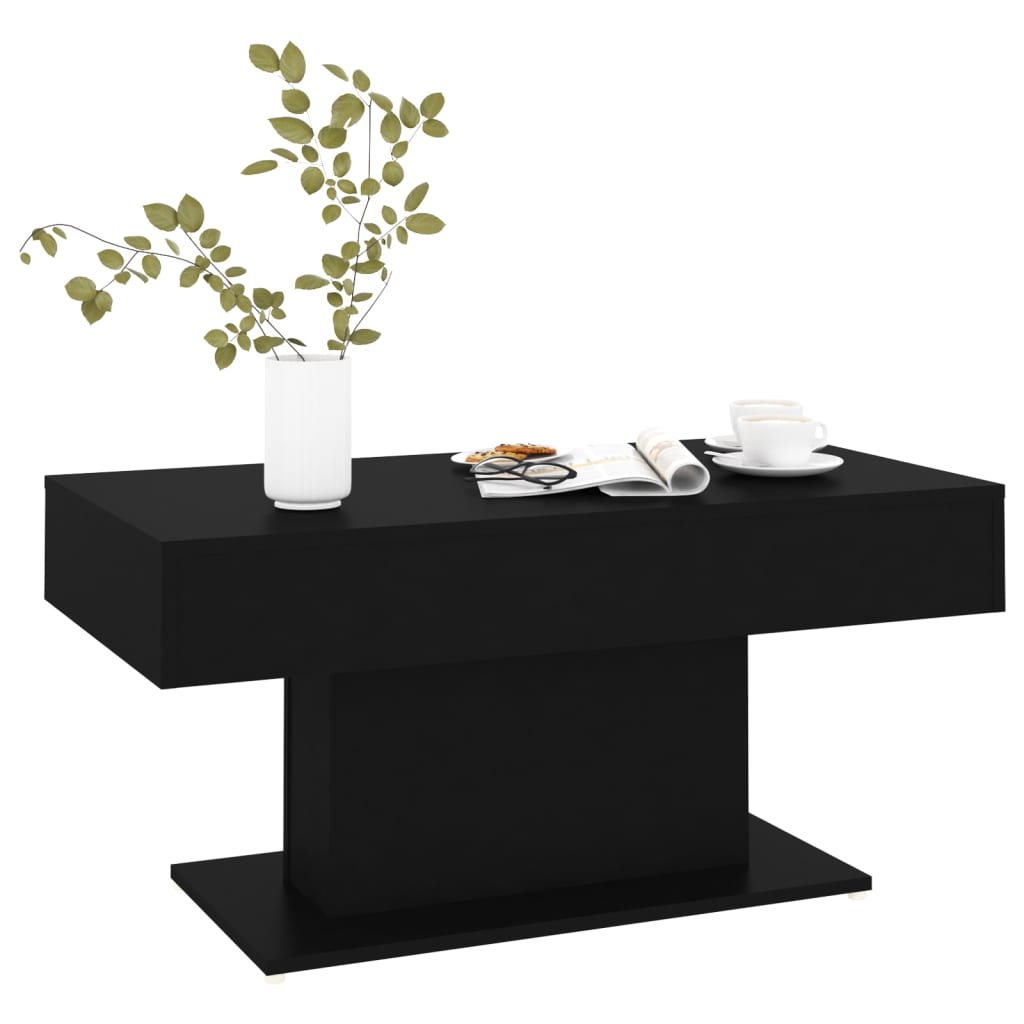 vidaXL Kavos staliukas, juodos spalvos, 96x50x45cm, MDP