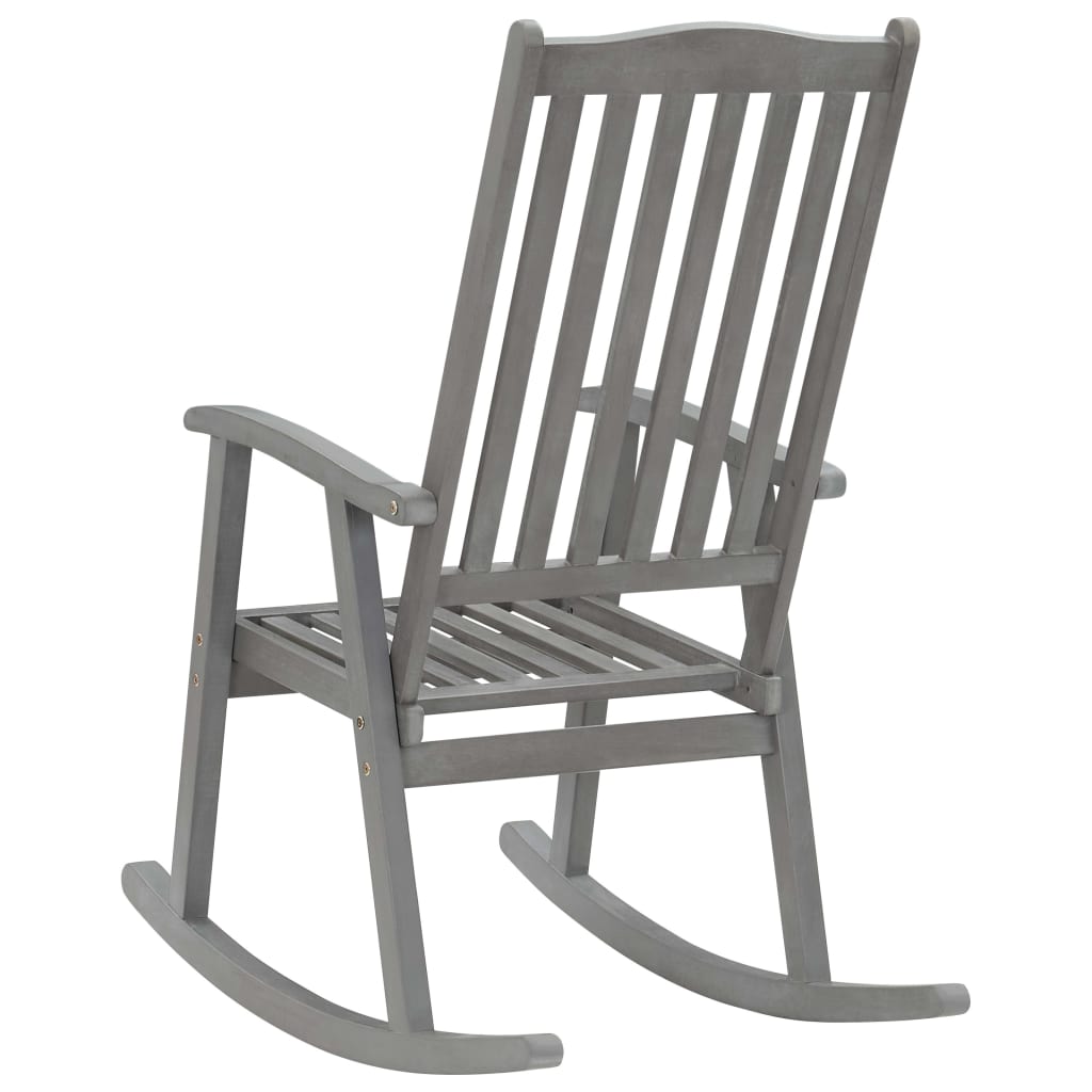 vidaXL Supama kėdė, pilkos spalvos, akacijos medienos masyvas
