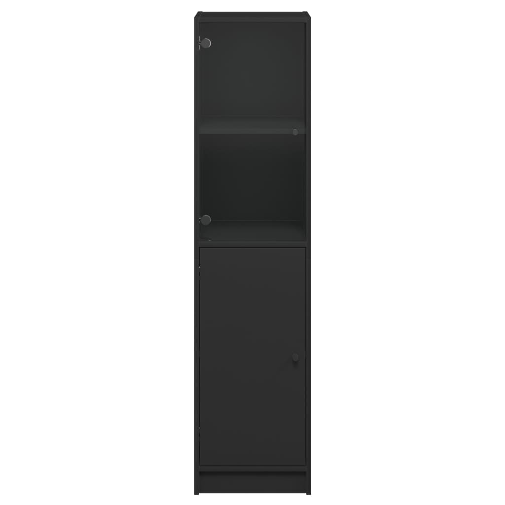 vidaXL Komoda su stiklinėmis durelėmis, juodos spalvos, 35x37x142cm
