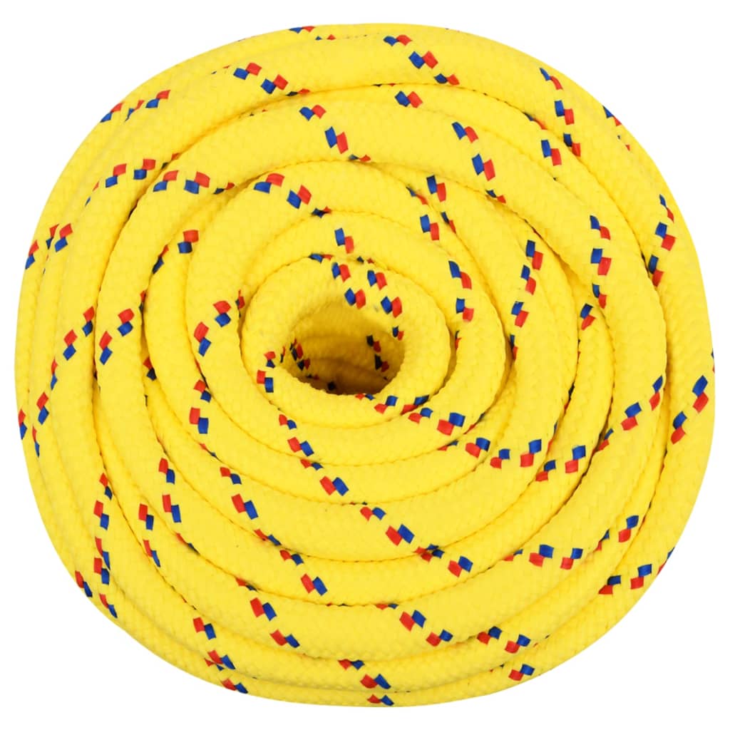 vidaXL Valties virvė, geltonos spalvos, 16mm, 100m, polipropilenas