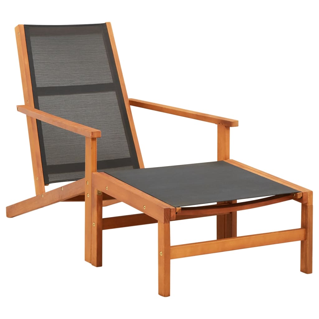 vidaXL Sodo kėdė su pakoja, eukalipto medienos masyvas ir tekstilenas