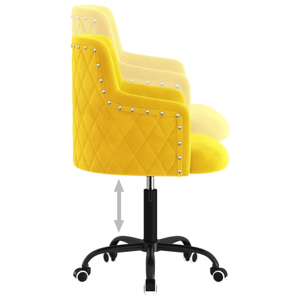 vidaXL Pasukama biuro kėdė, garstyčių geltonos spalvos, aksomas