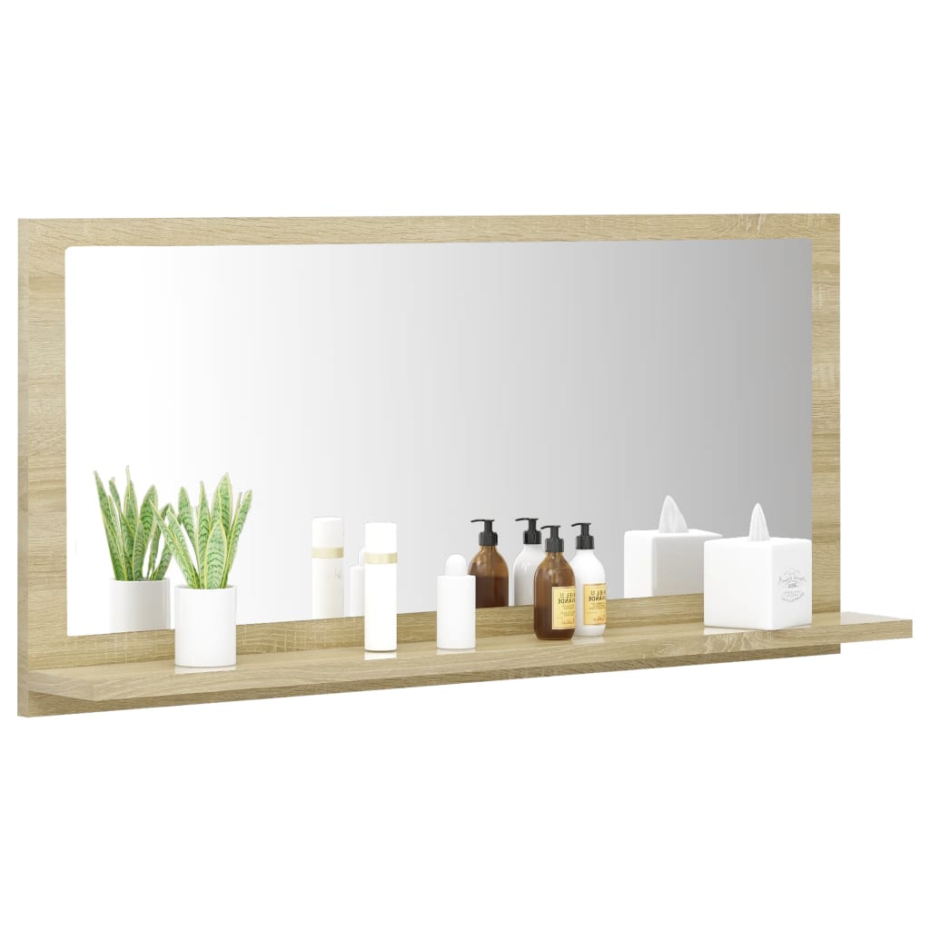 vidaXL Vonios kambario veidrodis, ąžuolo spalvos, 80x10,5x37cm, MDP