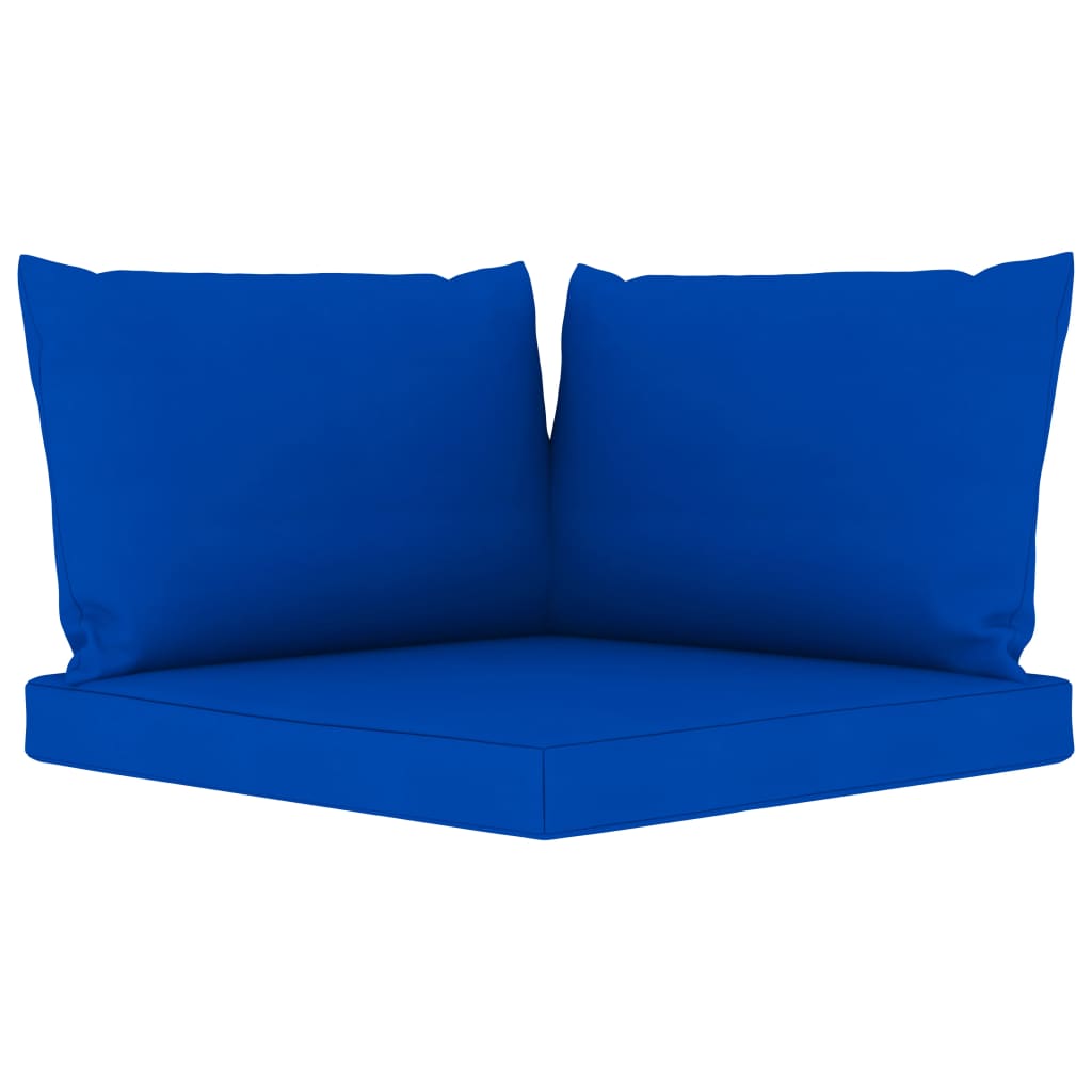 vidaXL Sodo komplektas su mėlynos spalvos pagalvėlėmis, 9 dalių
