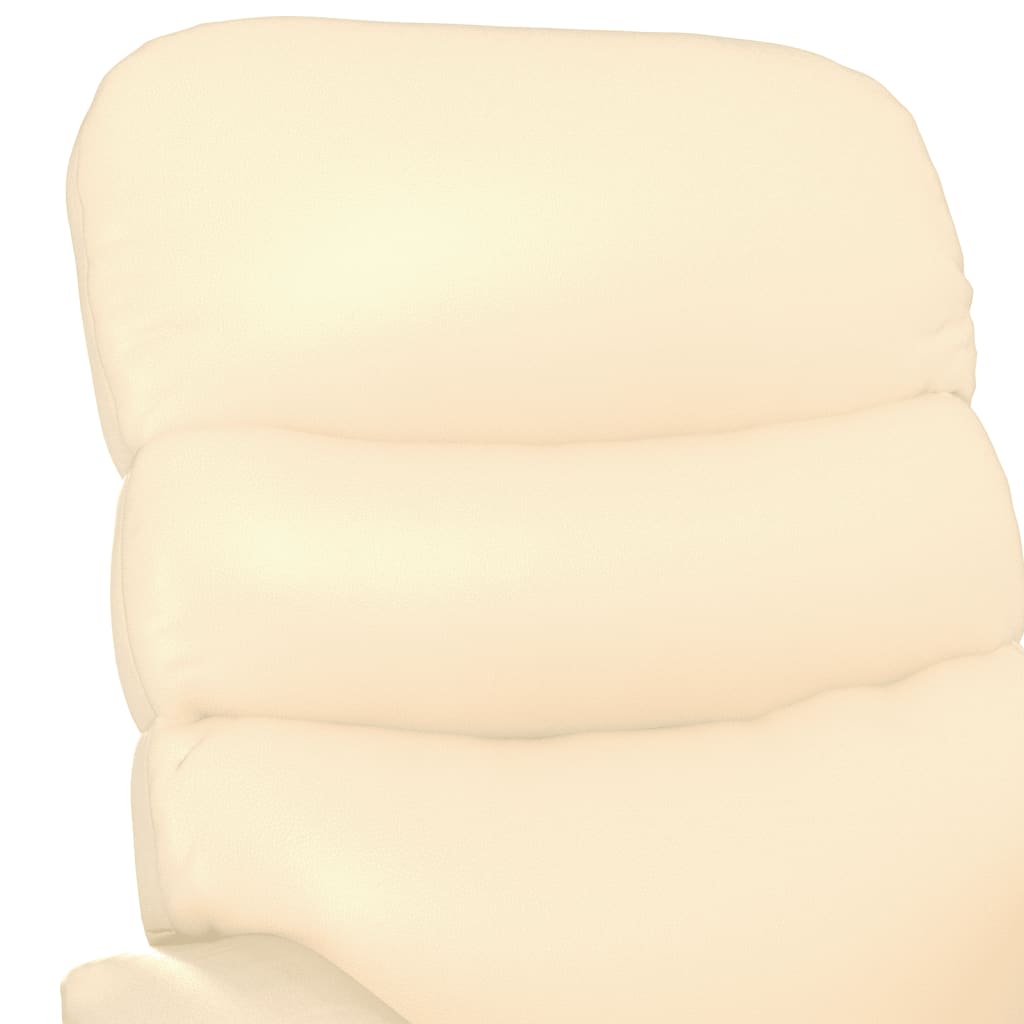 vidaXL Masažinis krėslas, kreminės spalvos, dirbtinė oda