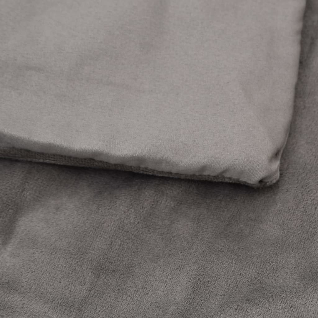 vidaXL Sunki antklodė su užvalkalu, pilka, 155x220cm, audinys, 7kg