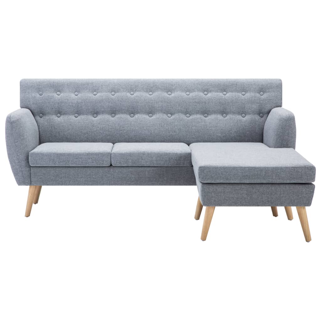 vidaXL L-formos sofa, aud. apmušal., 171,5x138x81,5cm, šviesiai pilka