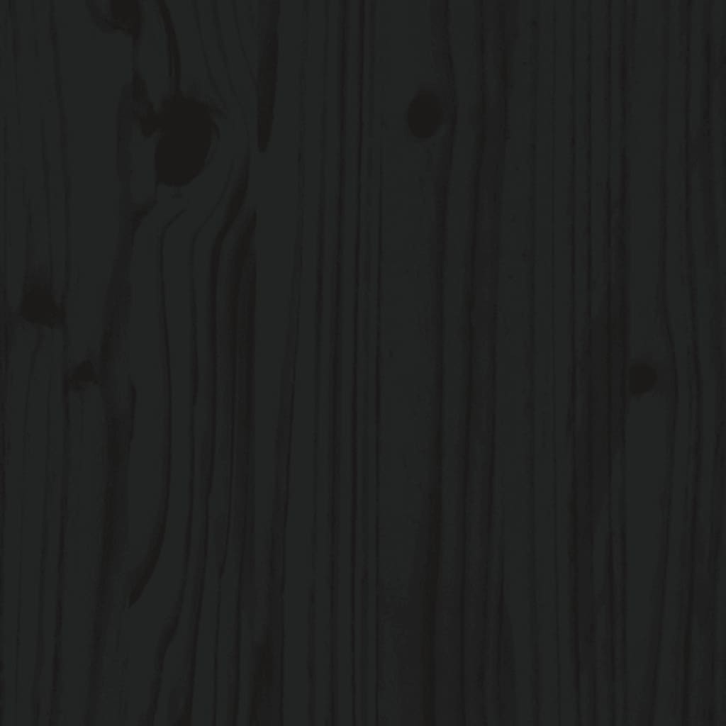 vidaXL Sodo suoliukas, juodas, 50x44x45cm, pušies medienos masyvas