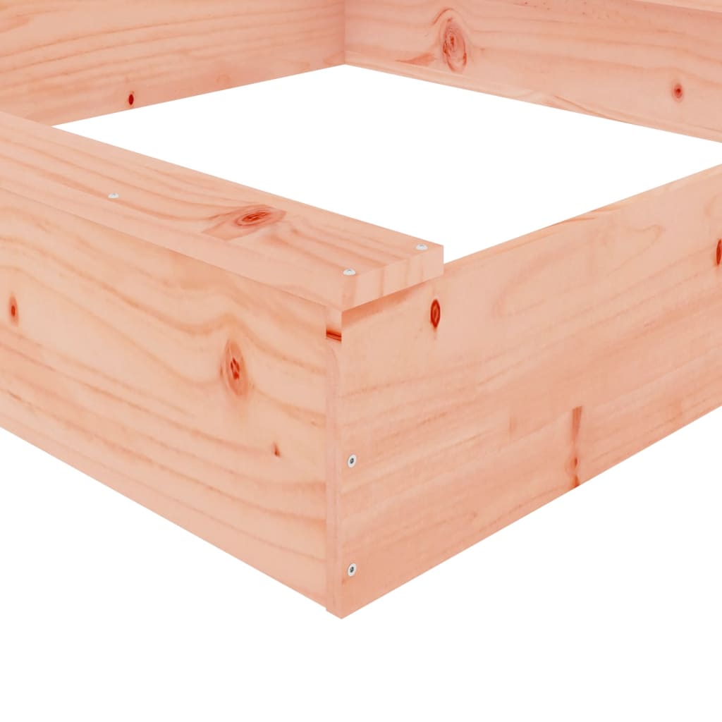 vidaXL Smėlio dėžė su sėdynėmis, douglas eglės masyvas, kvadratinė