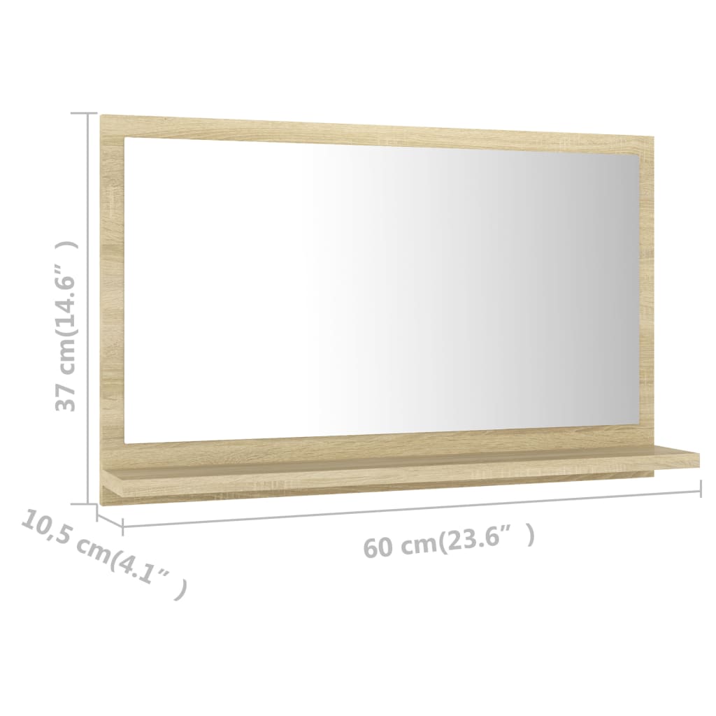 vidaXL Vonios kambario veidrodis, ąžuolo spalvos, 60x10,5x37cm, MDP