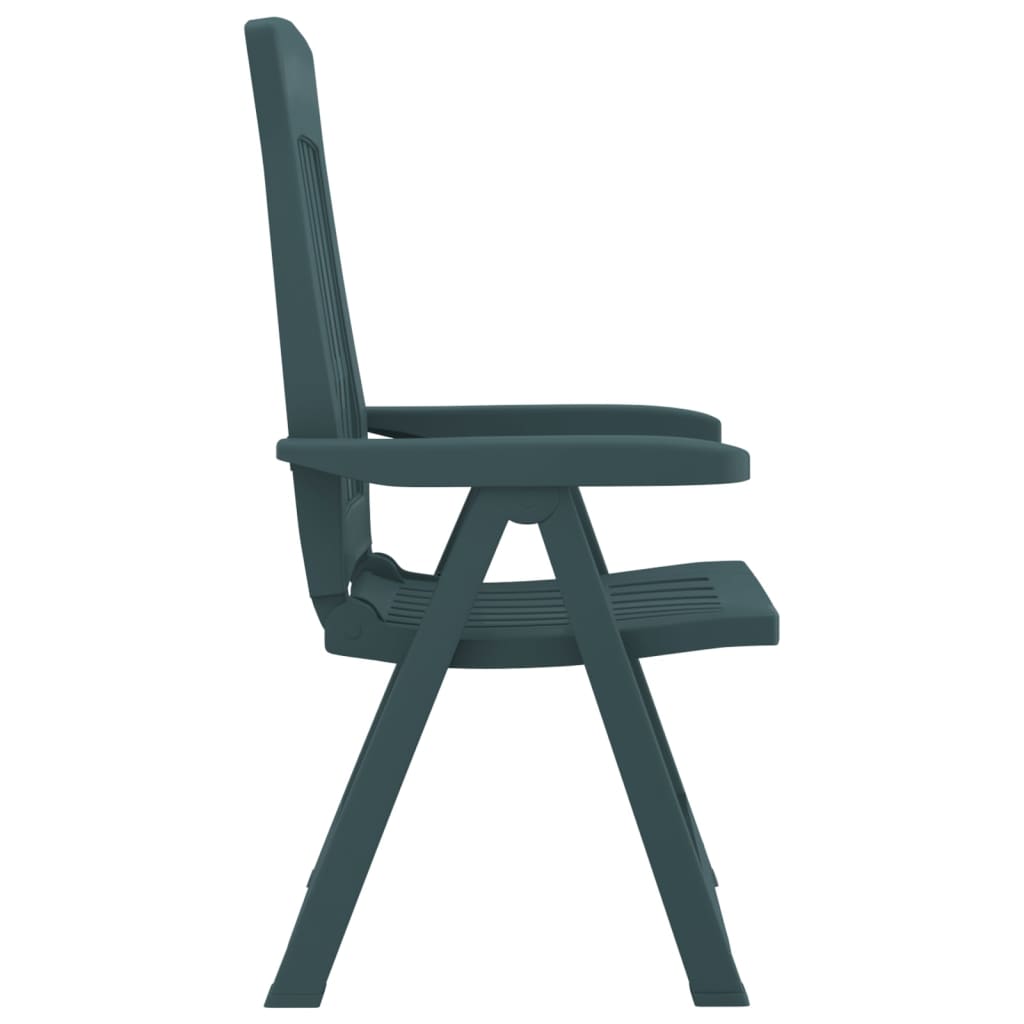 vidaXL Atlošiamos sodo kėdės, 2vnt., žalios spalvos, PP