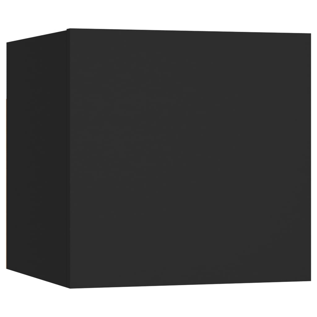 vidaXL Sieninės televizoriaus spintelės, 4vnt., juodos, 30,5x30x30cm