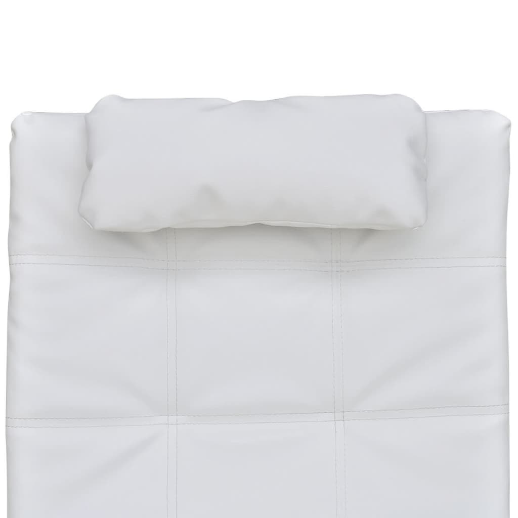 vidaXL Kušetė su pagalvėle, balta, dirbtinė oda
