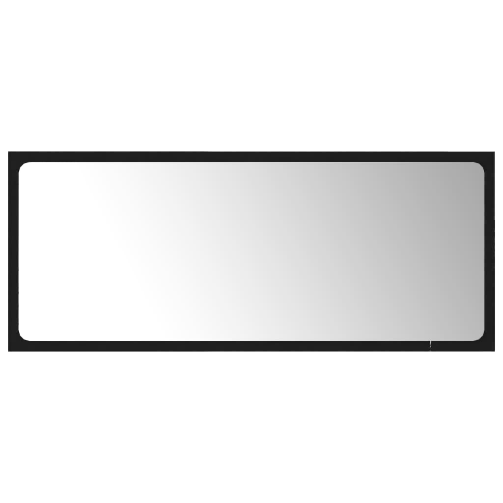 vidaXL Vonios kambario veidrodis, juodos spalvos, 90x1,5x37cm, MDP