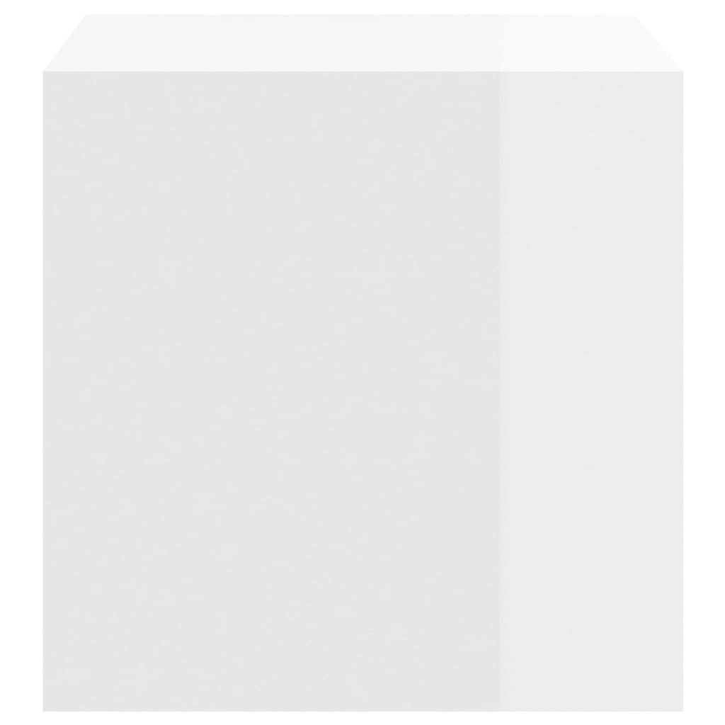 vidaXL Sieninės spintelės, 2vnt., baltos, 37x37x37cm, MDP, blizgios