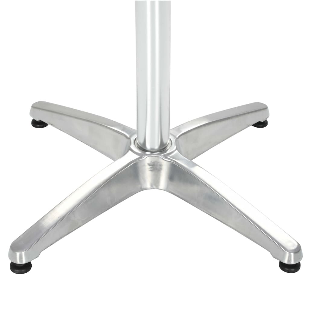 vidaXL Sodo stalas, sidabrinės spalvos, 80x70cm, aliuminis