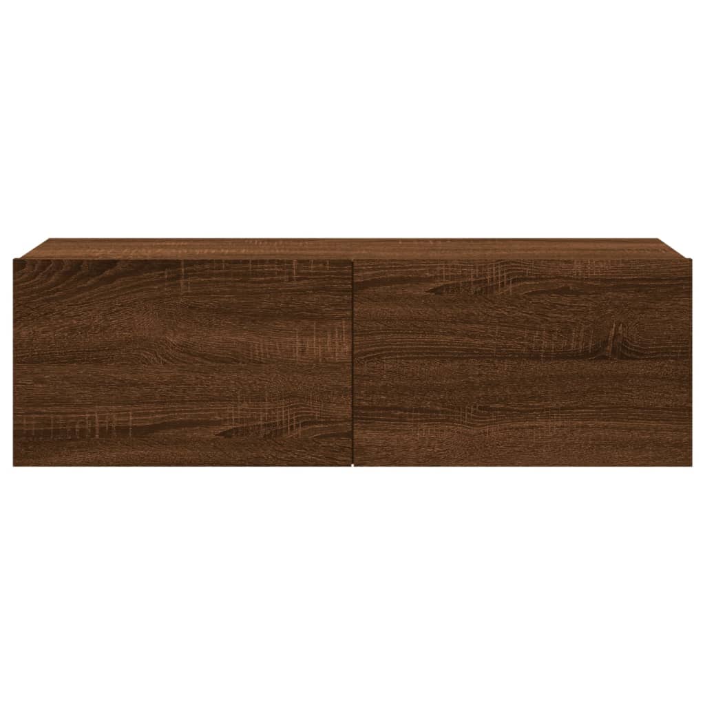 vidaXL Sieninė televizoriaus spintelė, ruda, 100x30x30 cm, mediena