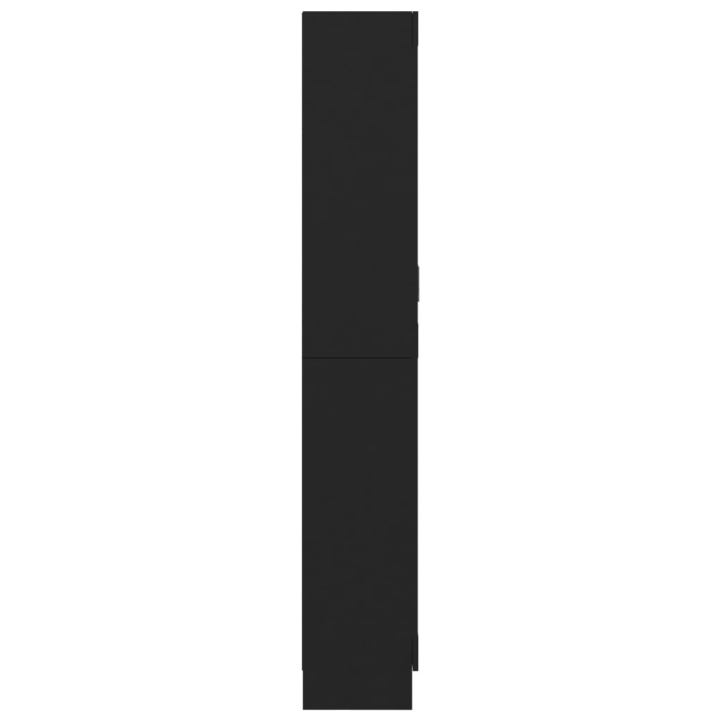 vidaXL Vitrininė spintelė, juodos spalvos, 82,5x30,5x185,5cm, MDP