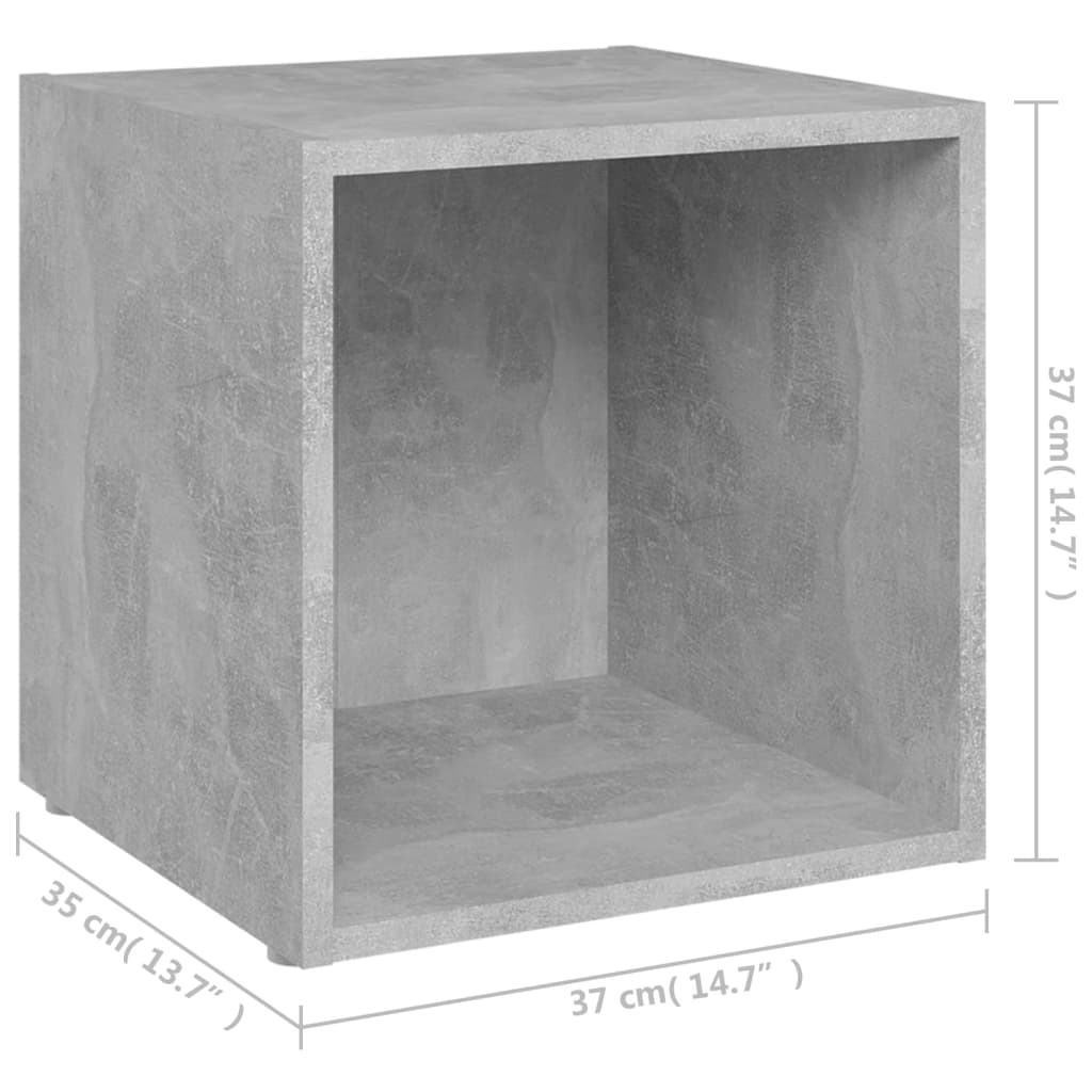 vidaXL Televizoriaus spintelės, 4vnt., betono pilkos, 37x35x37cm, MDP