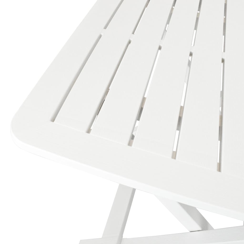 vidaXL Sulankstomas bistro baldų komplektas, 3d., baltas, plastikas