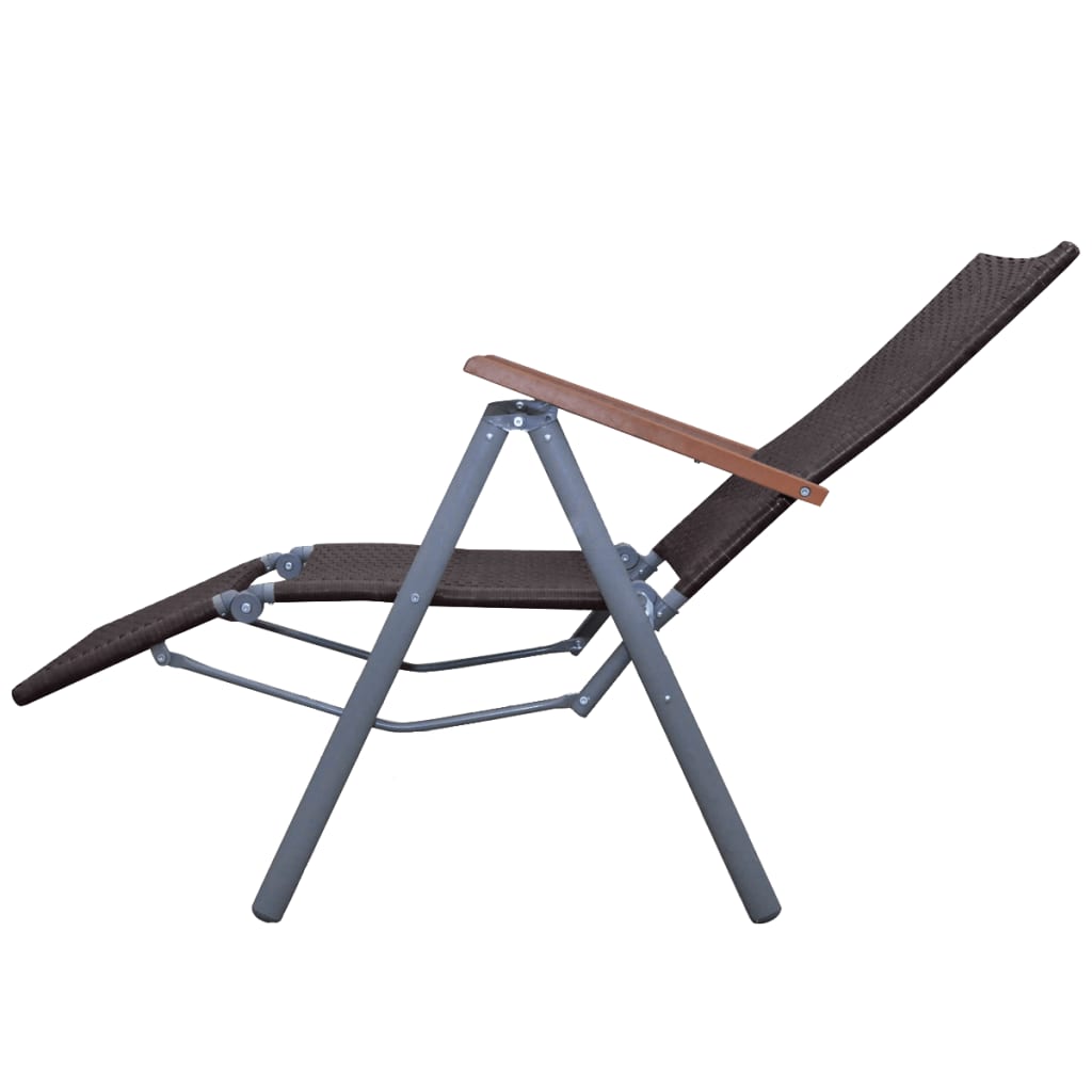 vidaXL Sodo poilsio kėdė, aliuminis, ruda