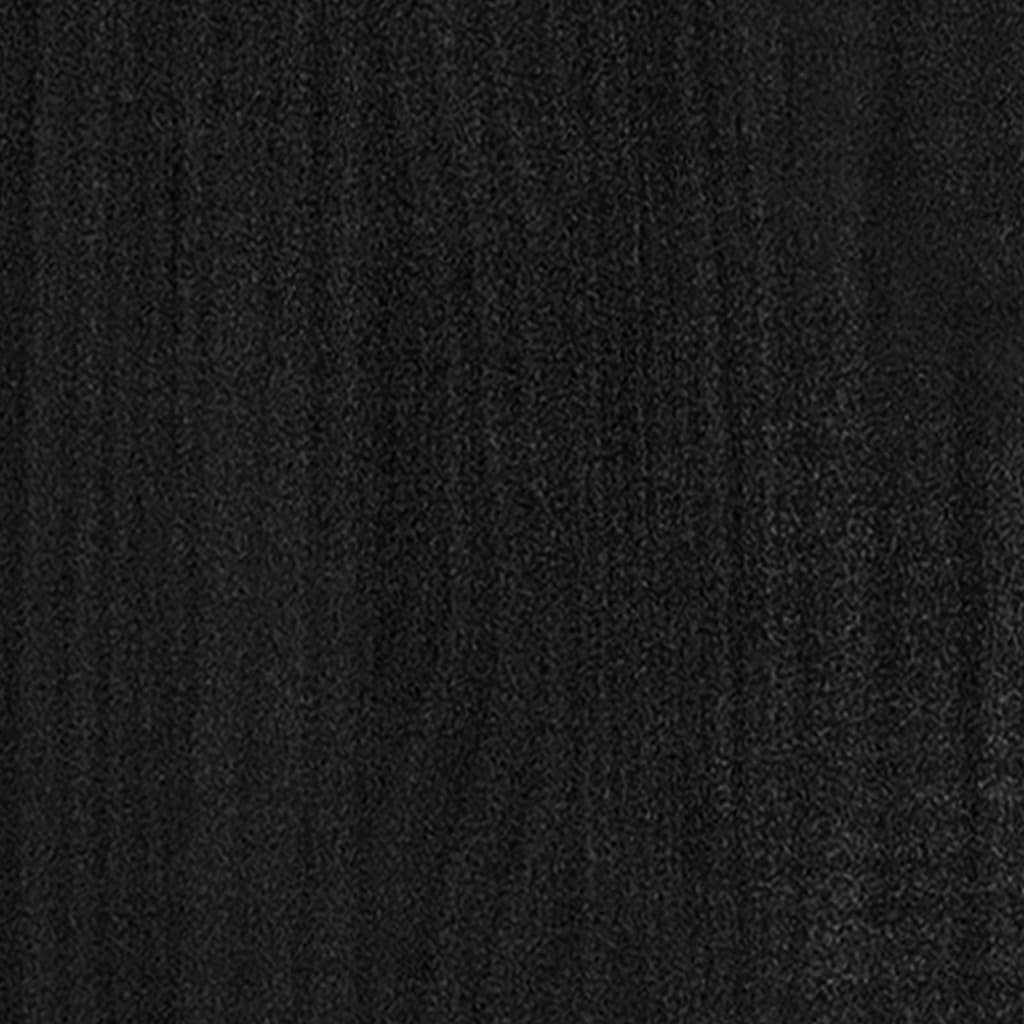 vidaXL Lovos rėmas, juodas, 120x190cm, medienos masyvas, dvivietis