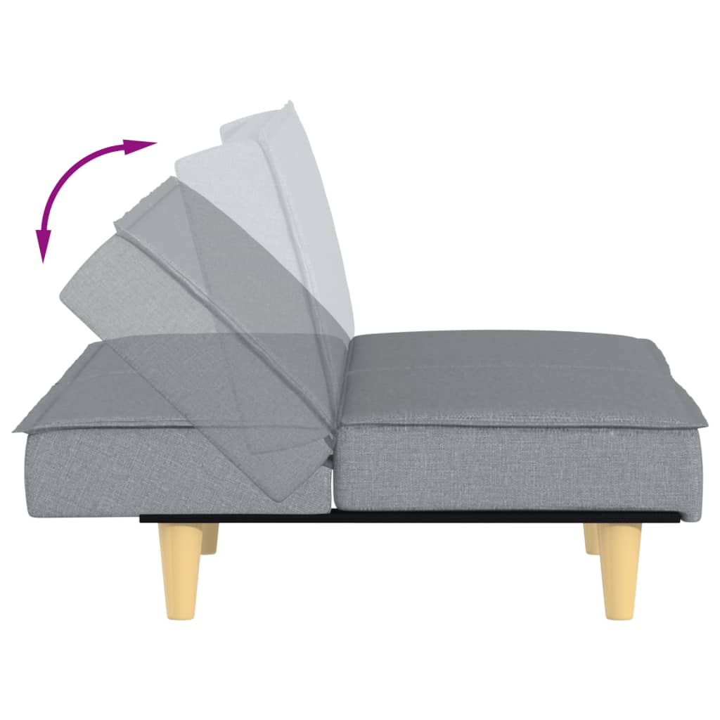 vidaXL Sofa-lova, šviesiai pilkos spalvos, audinys