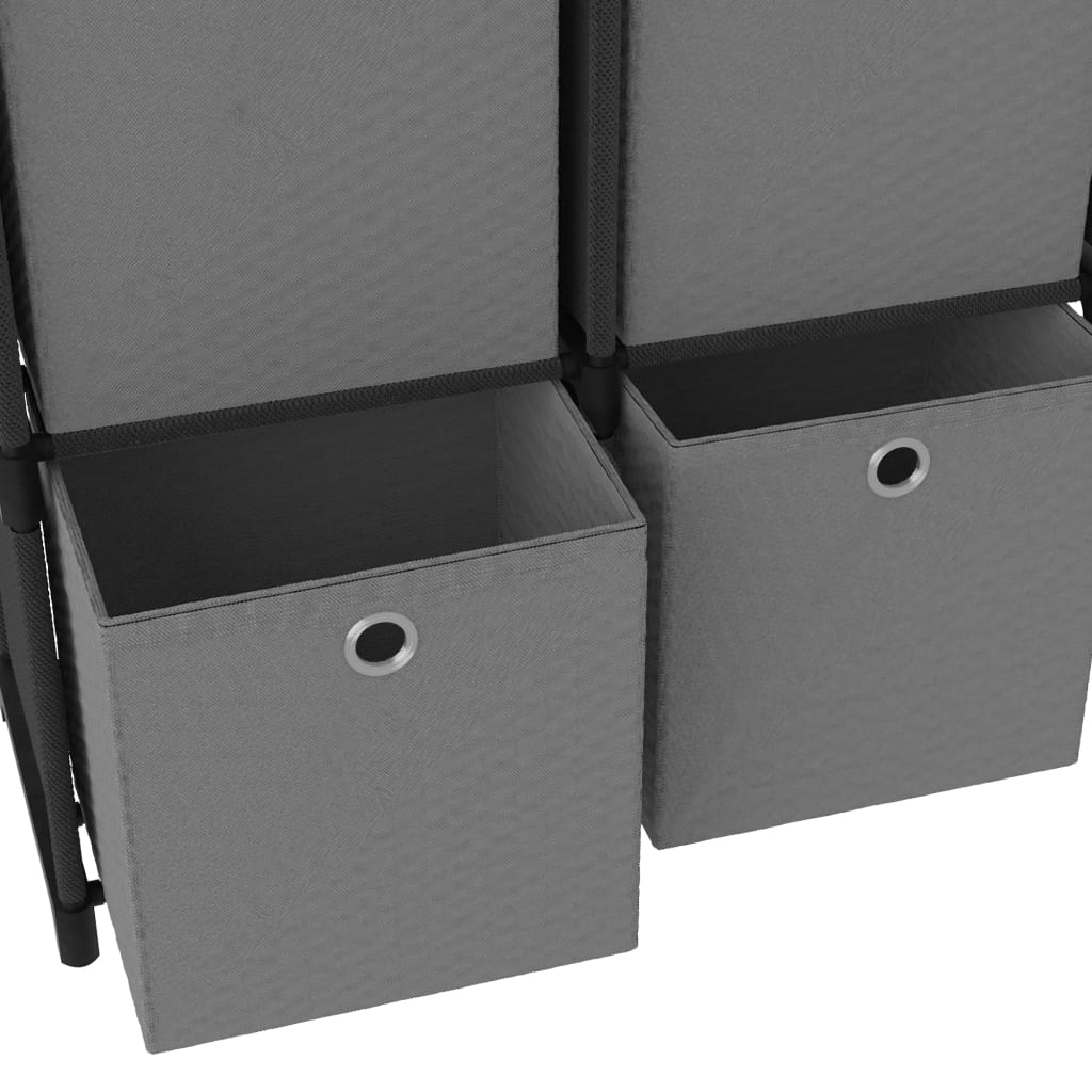 vidaXL Lentyna su 4 dėžėmis, juodos spalvos, 69x30x72,5cm, audinys